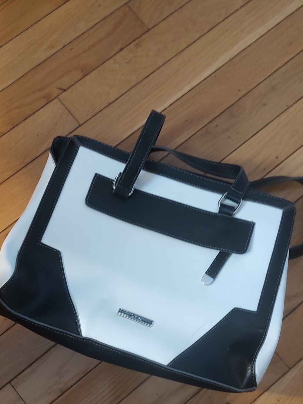 Chaps Black & White/Tote=Bag